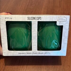 Silicone Cups Set of 2 - Green